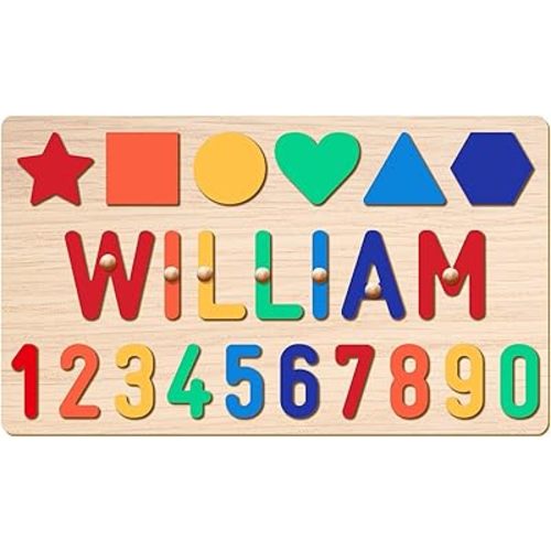 “SASHA” Personalized Name Puzzle for Kids, Custom Wooden Name