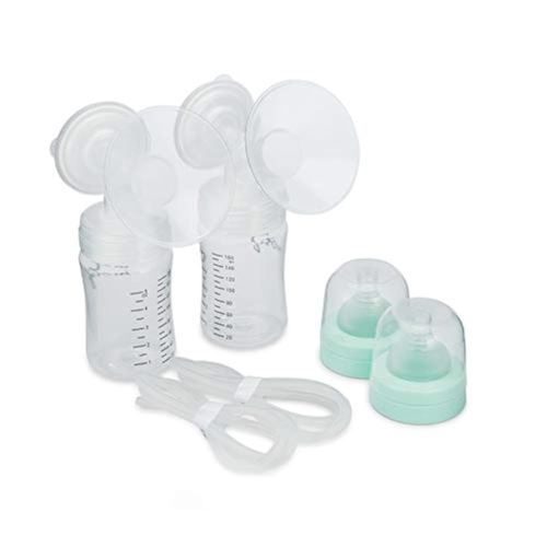 Motif Medical Luna Double Breast Pump Replacement Parts - Breast Pump Parts W/Bottles, Nipples, Tubing, Valves, Breast Shields (21mm), Diaphragms, Connectors & More - Safe Easy-to-Use Breast Pump Kit