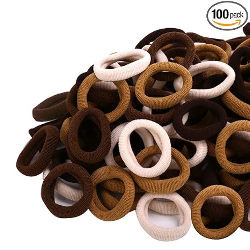 Qarwayoc Mini Hair Ties for Girls, Toddlers and Infants - Tiny No Damage Ponytail Holders and Bands (Diameter 1 Inch, 4 Colors)