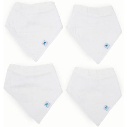 Little Unicorn Cotton Muslin with Fleece Bandana Bib - White - Set of 4