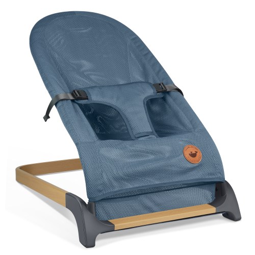 ANGELBLISS Baby Bouncer, Portable Bouncer Seat for Babies, Infants Bouncy Seat with Mesh Fabric, Natural Vibrations (Blue)(0-9month)