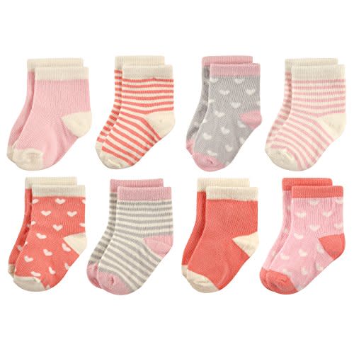 Hudson Baby Baby Girls' Cotton Rich Newborn and Terry Socks