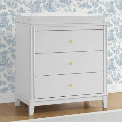 Delta Children Eloise 3 Drawer Dresser with Changing Top - Moonstruck Gray