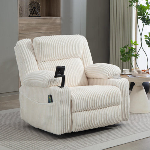 Mercer41 Oversized Dual Motor Power Swivel Rocker Recliner Chair with Adjustable Headrest for Adults, Glider Rocking Chairs with Vibration and Heat, USB Type C, Armrest Storage & Reviews | Wayfair