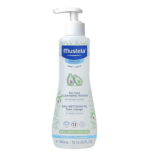 Mustela Baby Cleansing Water - No-Rinse Micellar Water - with Natural Avocado & Aloe Vera - for Baby's Face, Body & Diaper - 10.14 fl. oz.