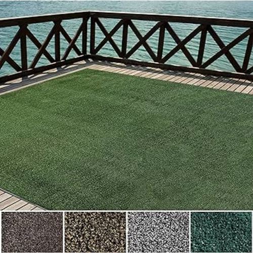 iCustomRug Indoor/Outdoor Turf Carpet & Rugs, Sythentic Grass in Lawn Green 12'X10' Low Pile Artificial Grass with Bound Pre-Finished Edges - Available in Many Custom Sizes and Widths