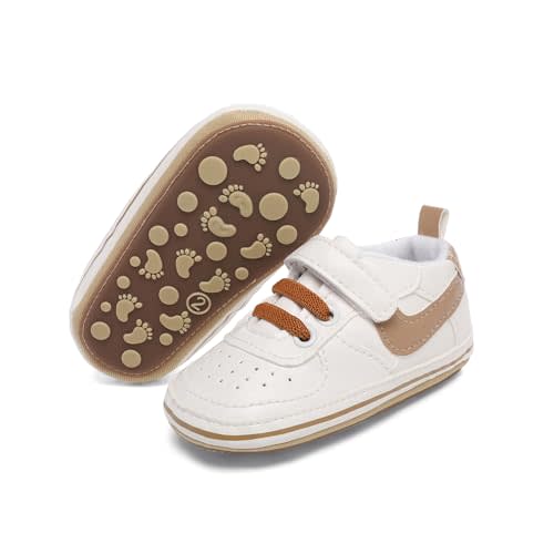 Clowora Unsex Baby Shoes Boys Girls Infant Sneakers Non-Slip Soft Rubber Sole Toddler Crib First Walker Lightweight Shoes