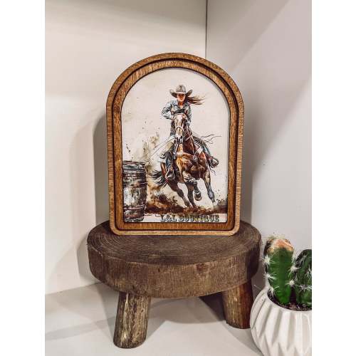 Barrel Racer Wooden Arch Decor