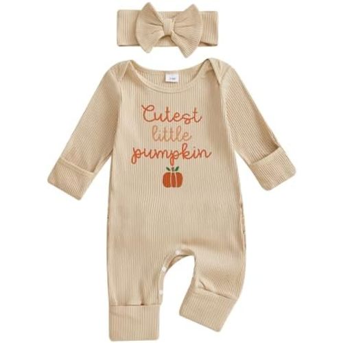 My First Halloween Baby Girl Outfit Cutest Pumpkin Onesie Long Sleeve Romper Jumpsuit Newborn Girl Outfits Clothes