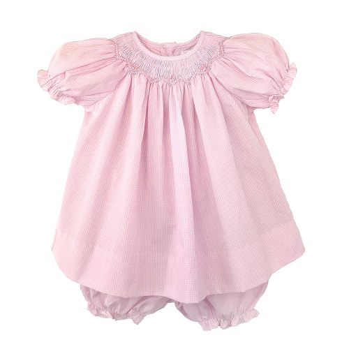Baby Girls' Bishop Zig-Zag Smocked Dress, Newborn, Pink