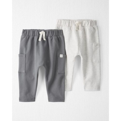 Baby 2-Pack Organic Cotton Pants in Grey and Grey Heather - Little Planet | Carter's
