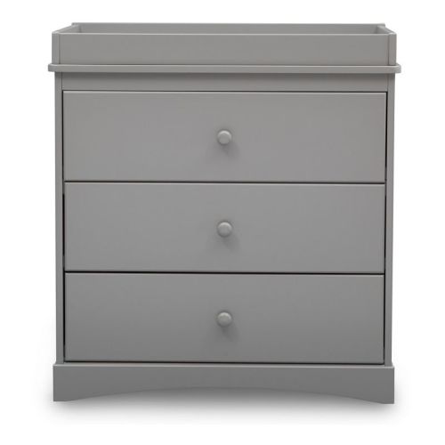Delta Children Skylar 3-Drawer Dresser with Changing Top, Color: Gray