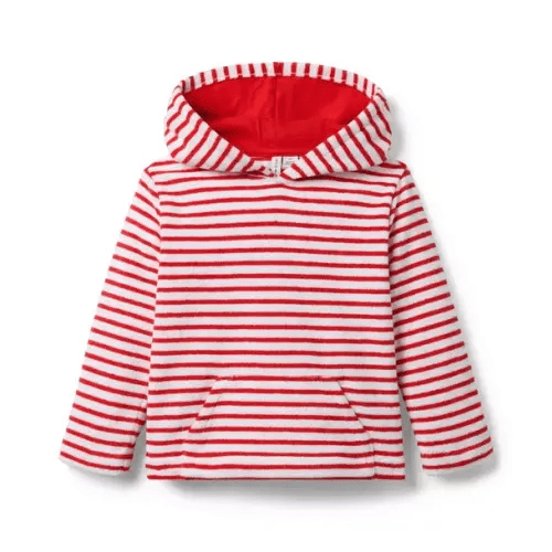 Boy Moto Red Stripe Striped Hooded Sweatshirt by Janie and Jack