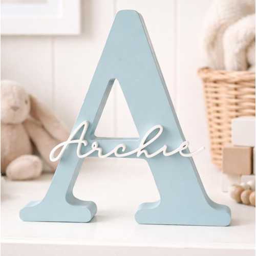 Personalised Wooden Letter Name Sign, Nursery Initial Decor, Christening, New Baby Gift