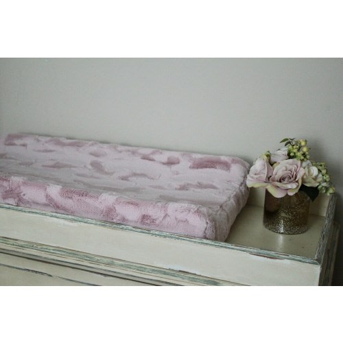 Rosewater Pink Hide Minky Contoured Changing Pad Cover - Nursery, Baby Shower, Diaper Changing Cover, Crib Bedding, Nursery, Baby Girl