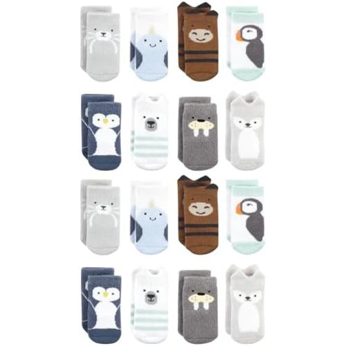 Hudson Baby Unisex Cotton Rich Baby Terry Socks 16-Pack