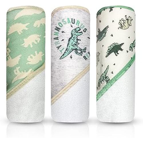 MODERN BABY 3 Pack Hooded Baby Bath Towel Set for Newborns Infants & Toddlers, Boys & Girls Baby Hooded Towels