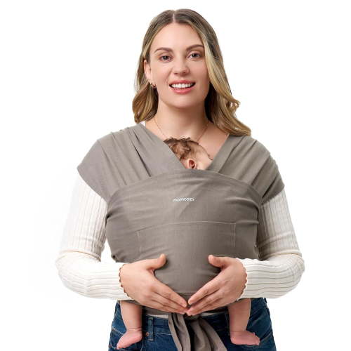 Momcozy Baby Wrap Carrier, Easy to Wear Infant Carrier, Lightweight Adjustable Hands Free Baby Carrier for Newborn to Toddler 8-35 lbs
