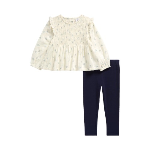 Smocked Long Sleeve Top & Leggings Set, 6M