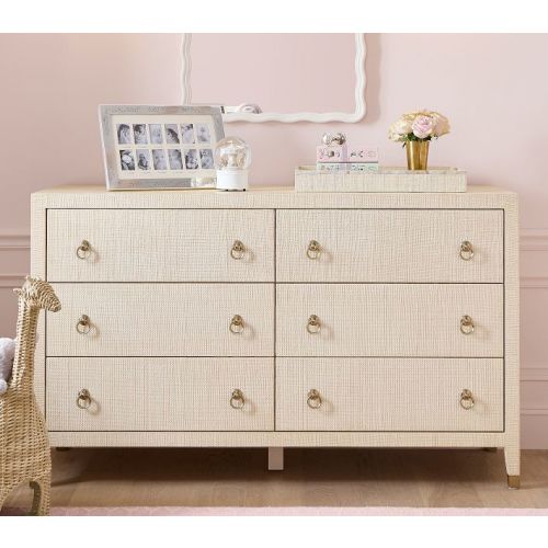 AERIN Raffia 6-Drawer Dresser (56w x 19d")
