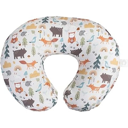 Boppy Nursing Pillow Original Support, Spice Woodland, Ergonomic Nursing Essentials for Bottle and Breastfeeding, Firm Fiber Fill, with Removable Nursing Pillow Cover, Machine Washable