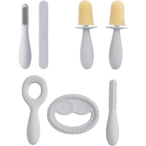 Pre-Feeding Bundle 3m+ Pewter – Tiny Pops, Oral Tools & Baby-Led Toothbrush Essentials