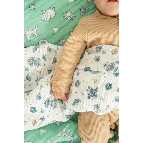 aden + anais Essentials Muslin Swaddle Blankets, Newborn Receiving Blanket for Swaddling, 100% Cotton Baby Swaddle Wrap, 4 Pack, Toy Story