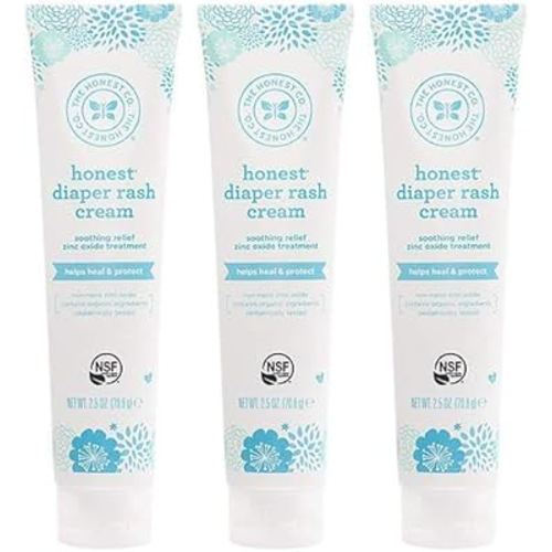 Honest Diaper Rash Cream, 2.5 Ounce (3 Bottles)