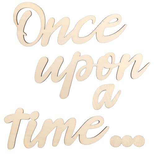Once Upon a Time Sign Nursery Decor, Wood Reading Sign Wall Decor DIY Family Bookshelf Home Decoration for Reading Corner Kids Room Family Bookshelf Home Décor Birthday Present DIY Decoration