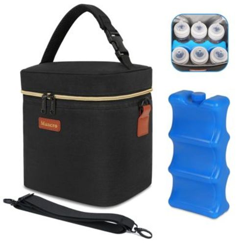 Narwey Breastmilk Cooler Bag with Ice Pack, Fits 6 Baby Bottles