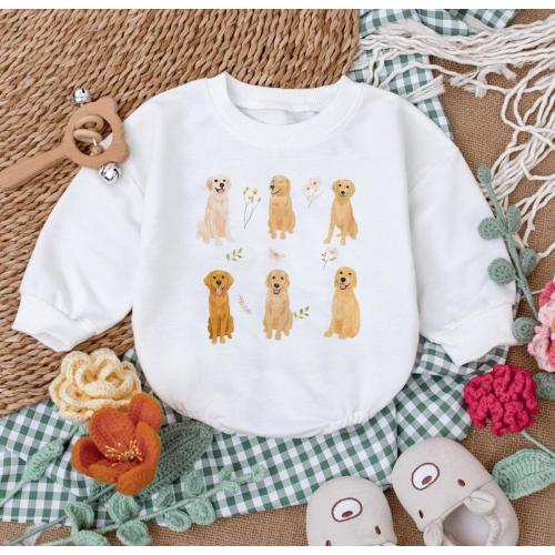 Golden Retriever Romper, Dog Lover Outfit, Cottagecore Dog Romper, Golden Retriever Gifts, Pet Lover Romper, Golden Retriever Clothes