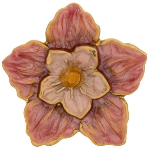 Pink Enamel Flower Knob