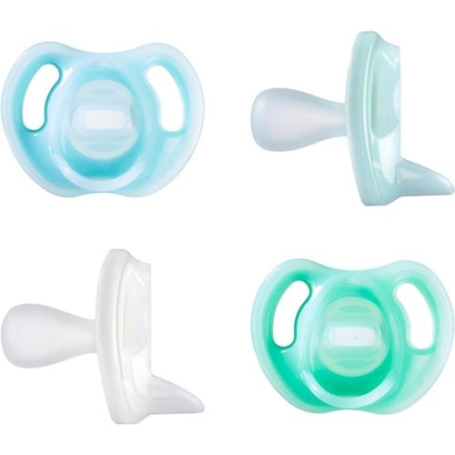 Tommee Tippee Ultra-Light Silicone Pacifier, Symmetrical One-Piece Design, BPA-Free Silicone Binkies, 0-6 months, Pack of 4 Pacifiers