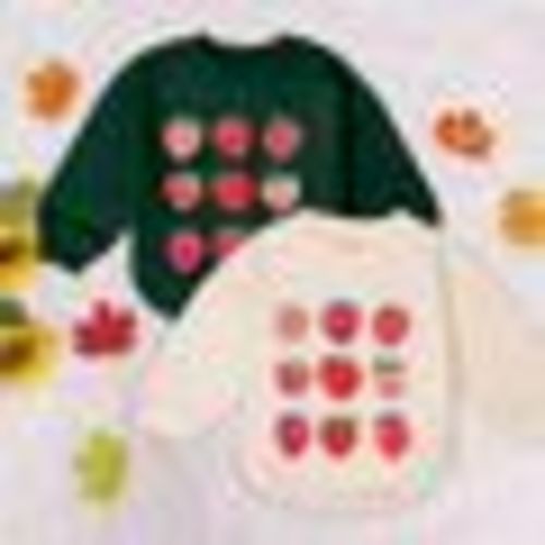 Cute Strawberry Baby Romper Sweater, Cottagecore Berries Baby Bodysuit, Strawberry Lovers, Summer Strawberry Baby Outfit