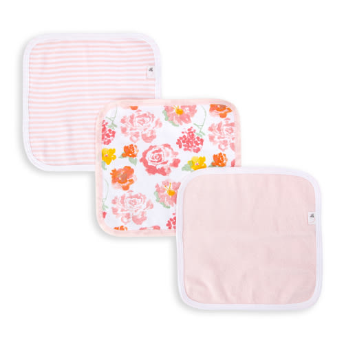 Rosy Spring Organic Cotton Washcloths 3 Pack