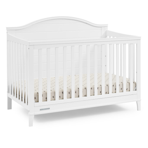 Delta Children Phoebe 6-in-1 Convertible Crib - Greenguard Gold Certified, Bianca White