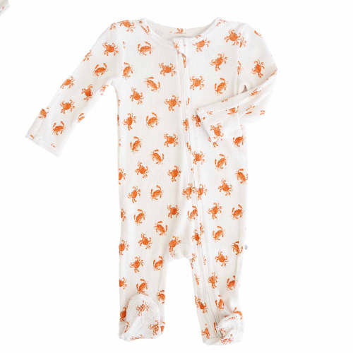 Bamboo Waffle Zipper Footies | Printed