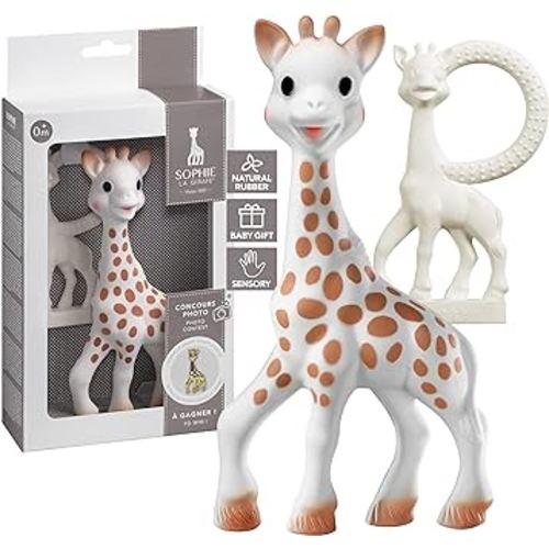 Sophie la girafe | Award Set | Includes Sophie la girafe, a Sophie la girafe Mini Teether & Photo Instructions | Handcrafted for 60 Years in France | Natural Rubber | Designed for Teething Babies