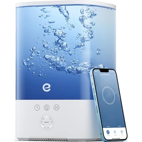 Esemoil Humidifiers for Bedroom, 3.5L Top Fill Cool Mist Humidifier for Baby Nursery & Plants, Oil Diffuser, 40 Hour & 8 Color Night Light, 28dB Quiet, 360° Nozzle, Auto Shut-Off and BPA Free