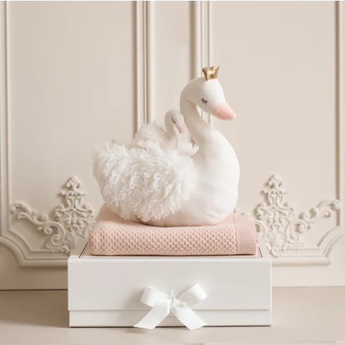 Mama + Baby Swan Plush Toy Set – Elegant Baby