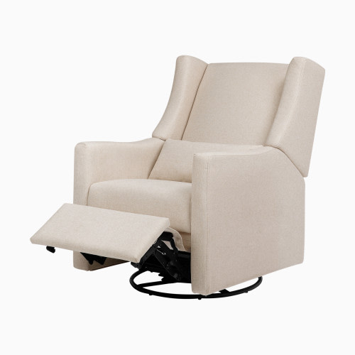 babyletto Kiwi Manual Recliner and Swivel Glider - Performance Beach Eco-Weave