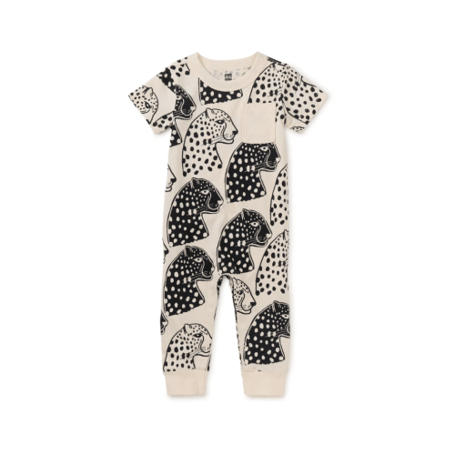 Pocket Baby Romper - Block Print Jaguar by Tea Collection – Pacifier Kids Boutique