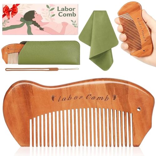 Birth Comb for Labor - Natural Wooden Pregnancy Essential and New Mom Gift