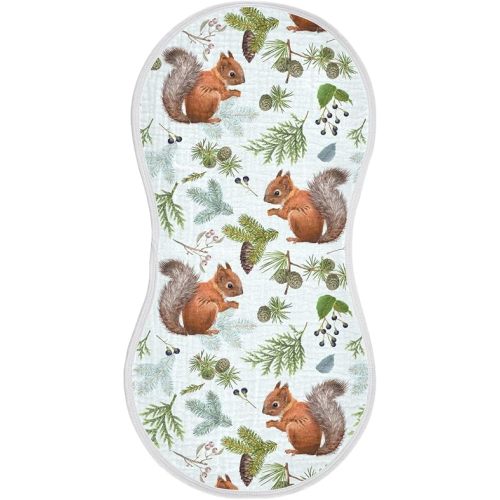 vvfelixl Muslin Burp Cloths Forest Squirrels Baby Washcloths for Baby Girl Boys 2 Pack Blue