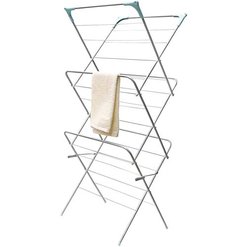 Home Basics Metal Rack for Hanging (Silver) Clothes Dryer, 3-Tier [Misc.], Grey