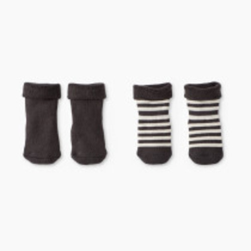 Hanna Andersson 2-Pack Baby Socks - Soft Black, 0-6 Months
