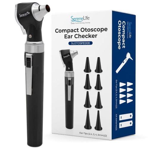 Internal Ear Inspection Instrument - Otoscope with LED Light, 3x Magnification, Washable Tips