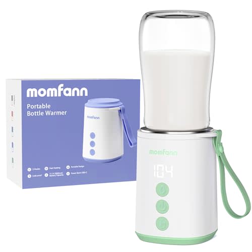 MOMFANN Portable Bottle Warmer, Travel Baby Bottle Warmer for Breastmilk On The Go, Leak-Proof, 2 Modes Fast Heating, Olive Green