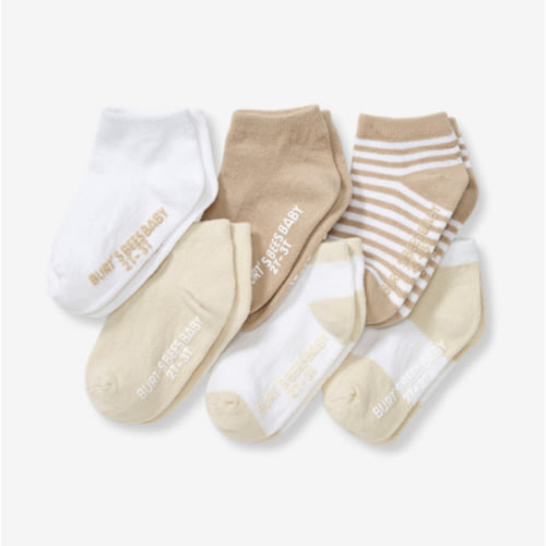 Burt's Bees Baby Unisex Baby Socks Ankle or Crew Height Made with Soft Organic Cotton, 6 Packs with Non-Slip Grips for Babies