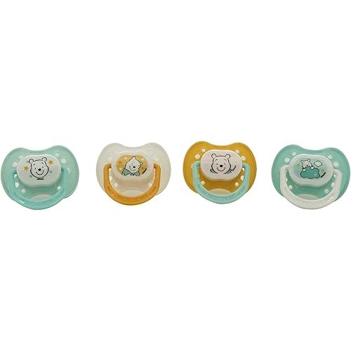 Disney Cudlie Winnie The Pooh Baby 4 Pack of Pacifiers